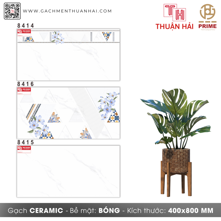 GẠCH ỐP TƯỜNG 40x80 PRIME 8414 - 8416 - 8415