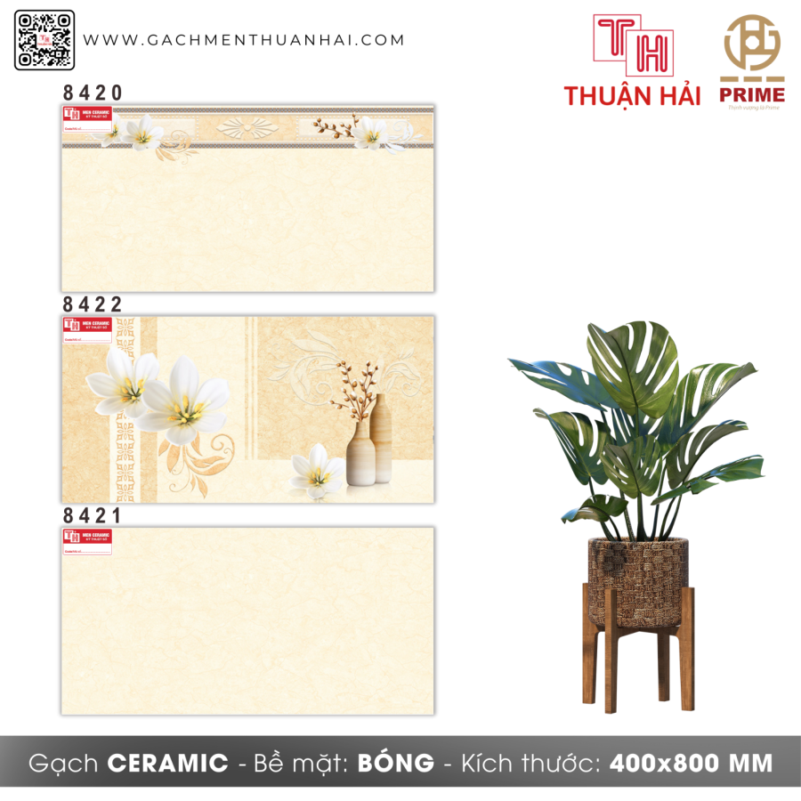 GẠCH ỐP TƯỜNG 40x80 PRIME 8420 - 8422 - 8421
