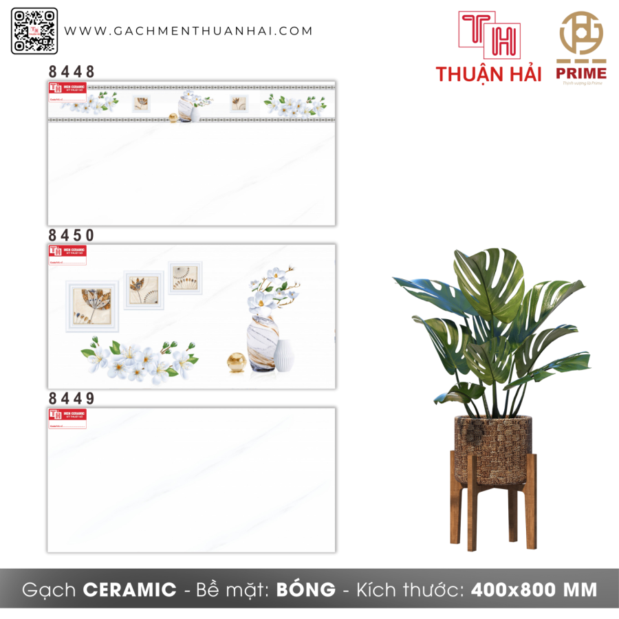 GẠCH ỐP TƯỜNG 40x80 PRIME 8448 - 8450 - 8449