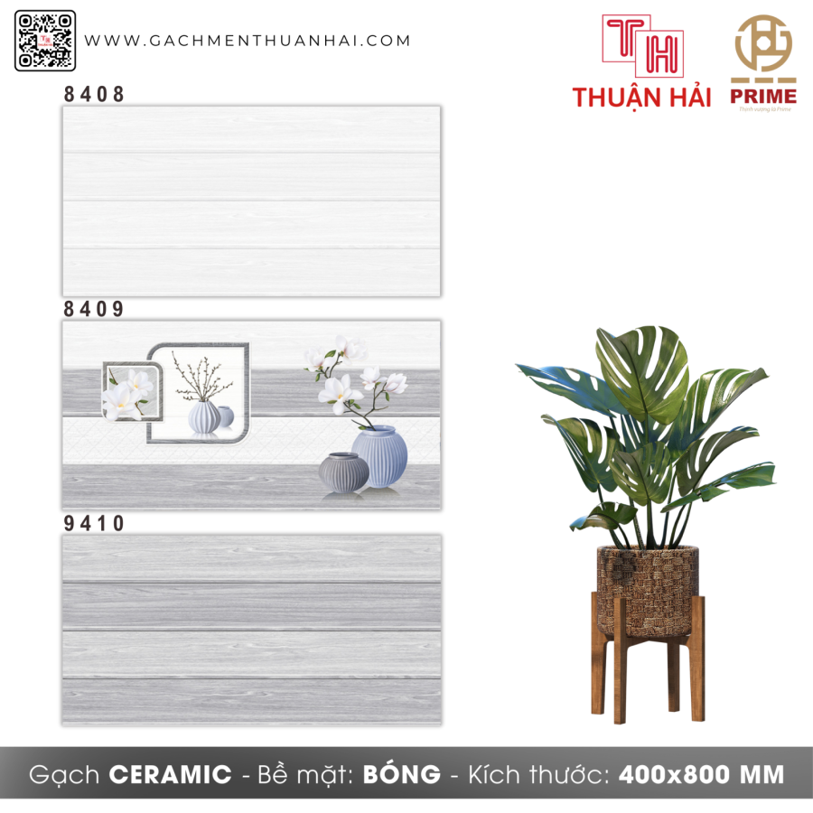 GẠCH ỐP TƯỜNG 40x80 PRIME 8408 - 8409 - 8410