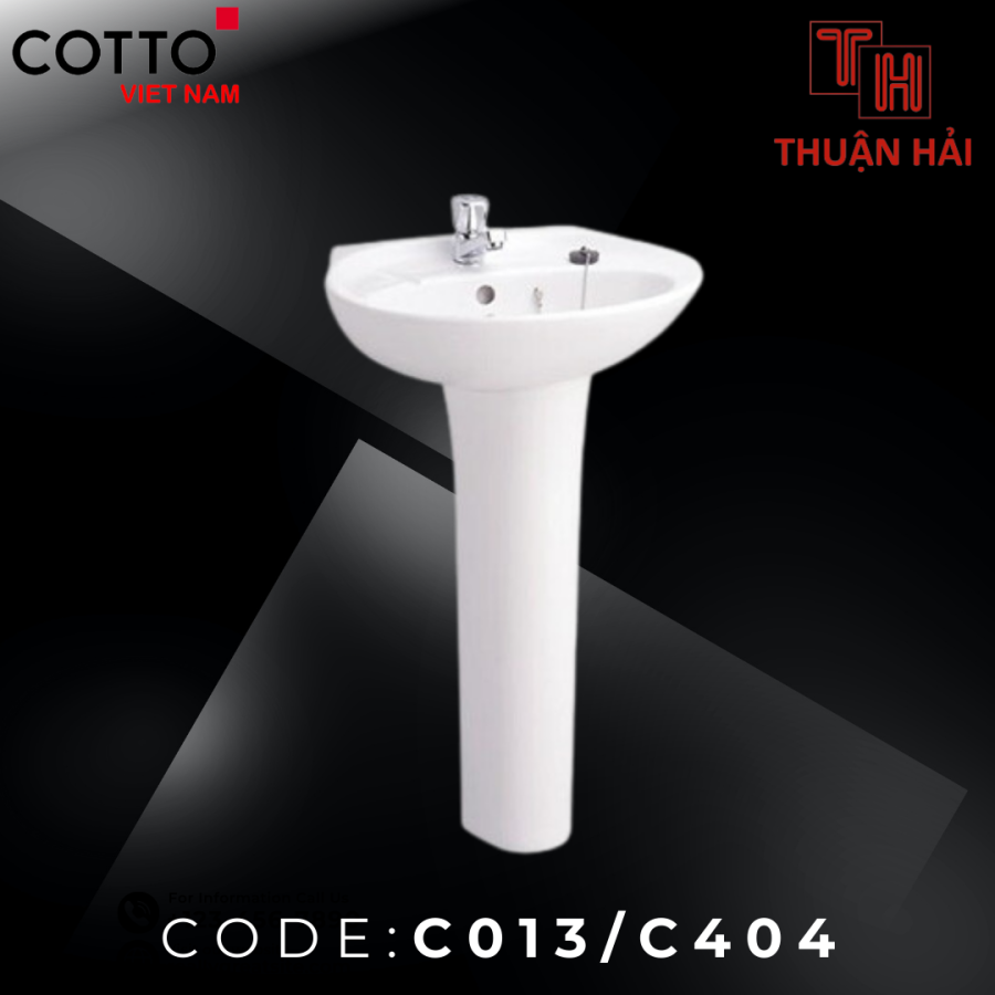 LAVABO COTTO C013/C404 TREO TƯỜNG CHÂN DÀI KENSINGTON 20