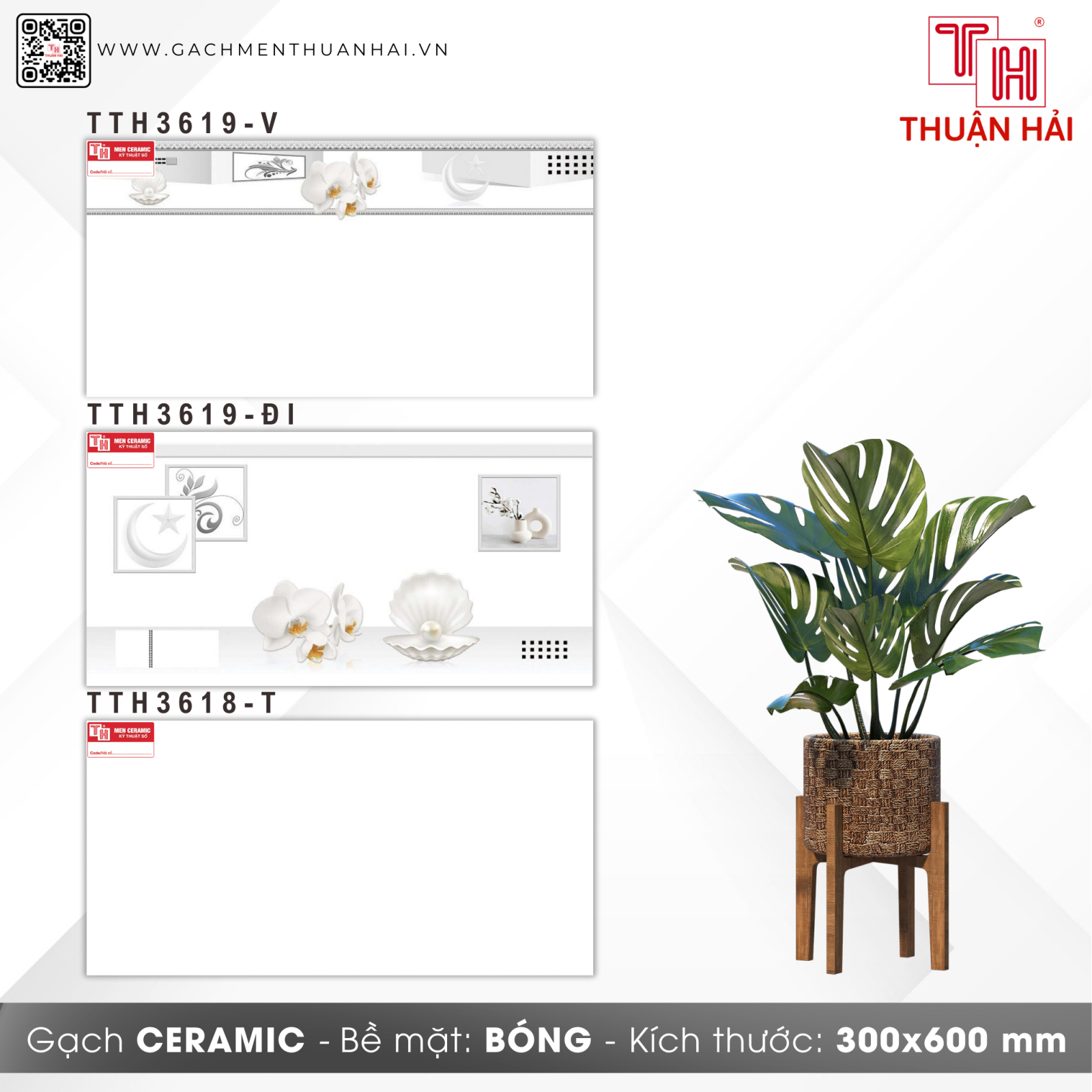 GẠCH ỐP TƯỜNG 30x60 HÀ THANH 3619 V - 3619 ĐI - 3618 T