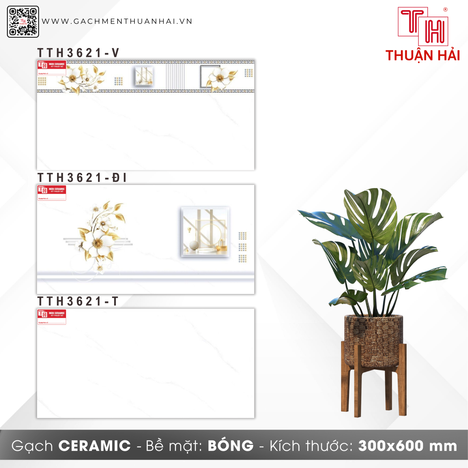 GẠCH ỐP TƯỜNG 30x60 HÀ THANH 3621 V - 3621 ĐI - 3621 T