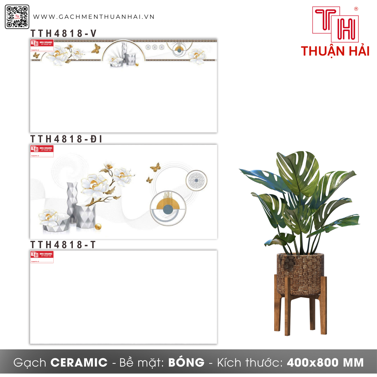 GẠCH ỐP TƯỜNG 40x80 HÀ THANH 4818 V - 4818 ĐI - 4818 T