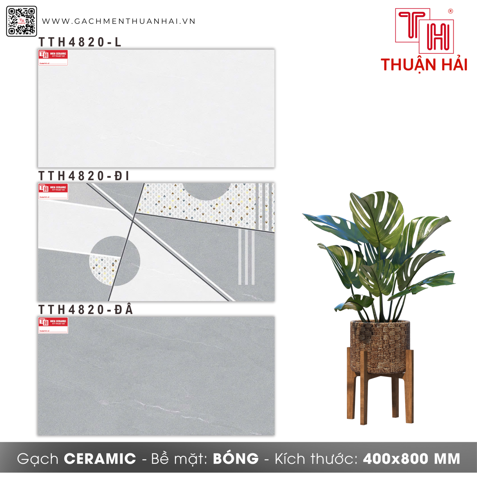 GẠCH ỐP TƯỜNG 40x80 HÀ THANH 4820 L - 4820 ĐI - 4820 ĐÂ
