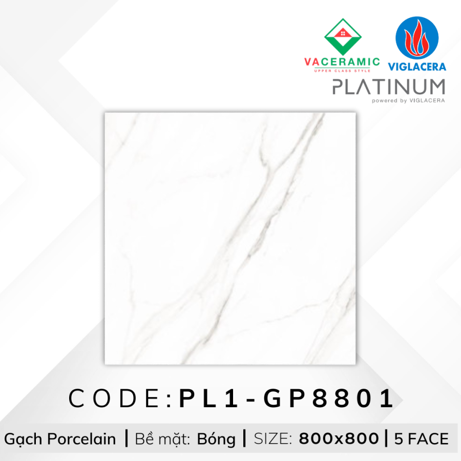 GẠCH LÁT NỀN 80x80 VIGLACERA PL1-GP8801