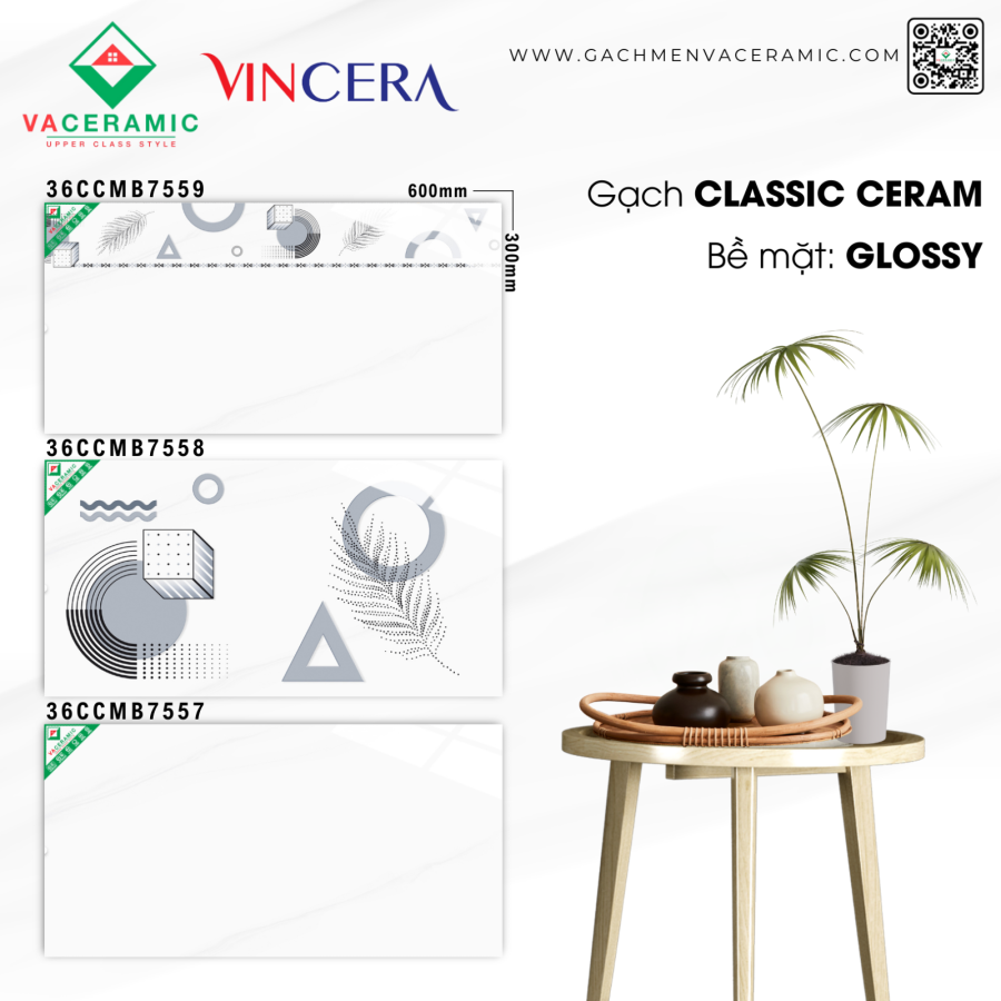 GẠCH ỐP TƯỜNG 30x60 VINCERA 7559 - 7558 - 7557