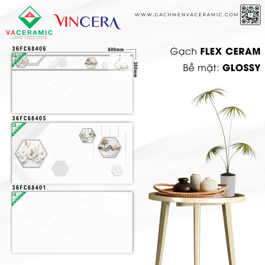GẠCH ỐP TƯỜNG 30x60 VINCERA 68406 - 68405 - 68401