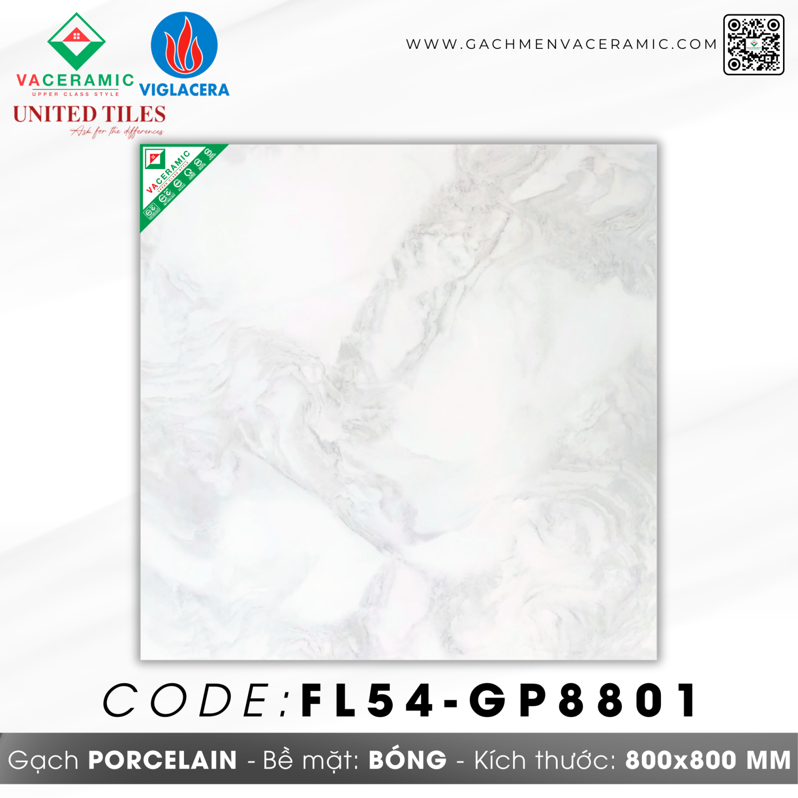 GẠCH LÁT NỀN 80x80 VIGLACERA FL54-GP8801