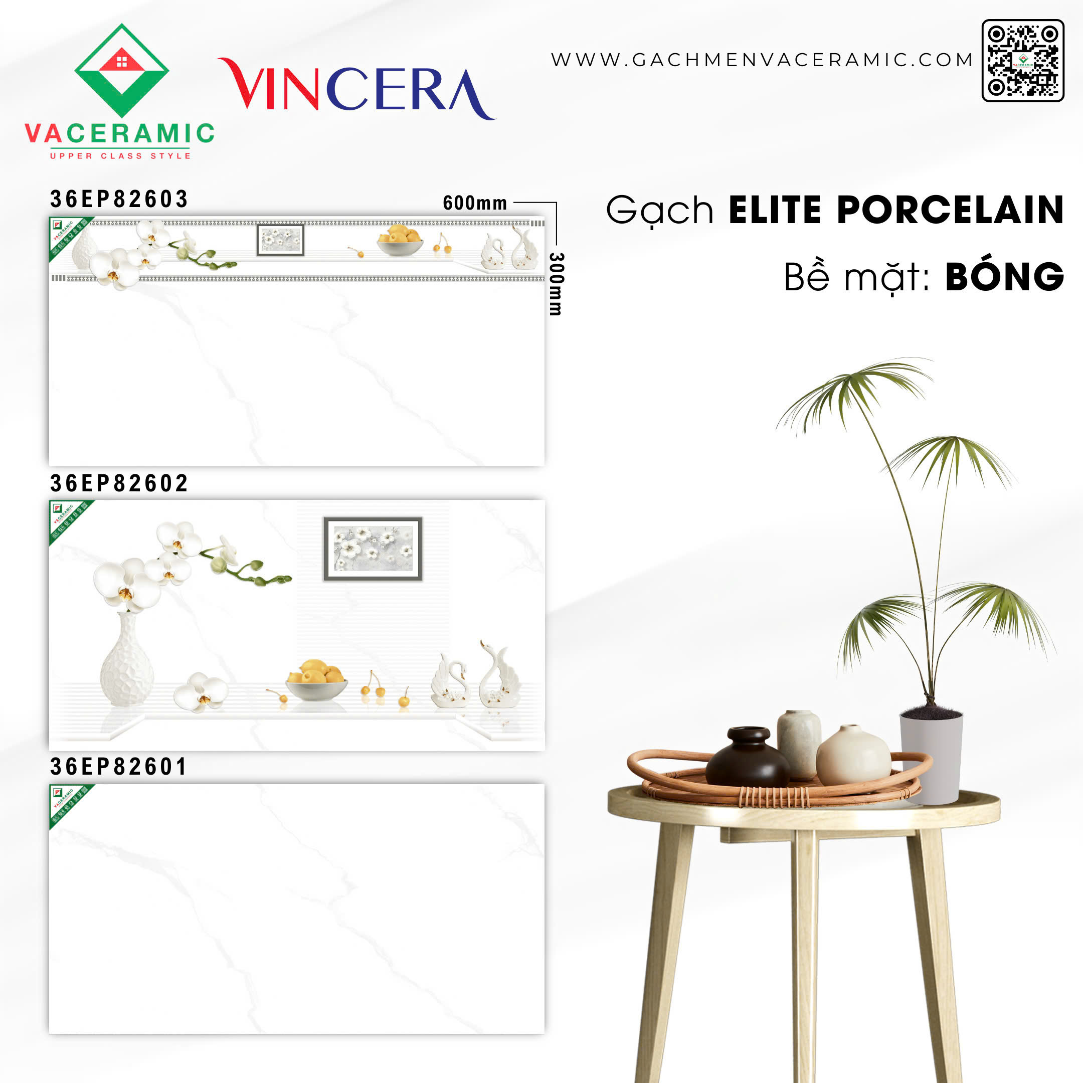 GẠCH ỐP TƯỜNG 30x60 VINCERA 82603 - 82602 - 82601