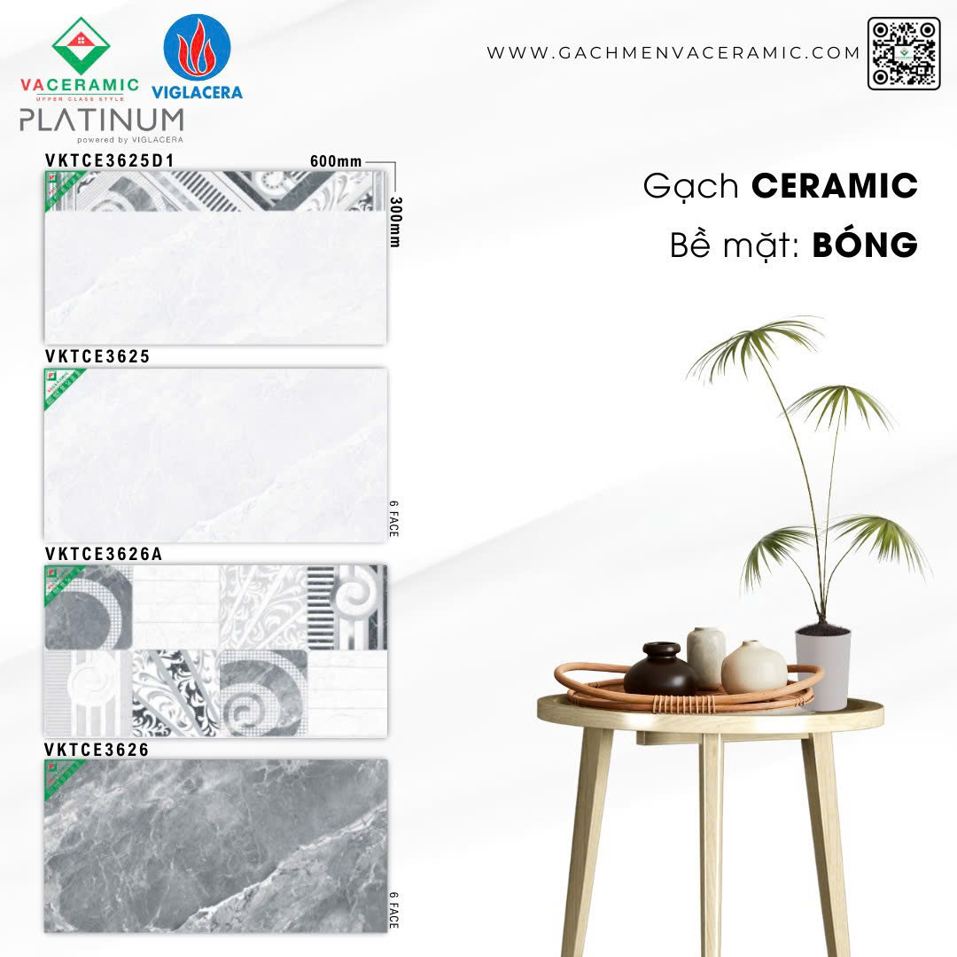 GẠCH ỐP TƯỜNG 30x60 VIGLACERA VKTCE3625-3625D1-3626A-3626