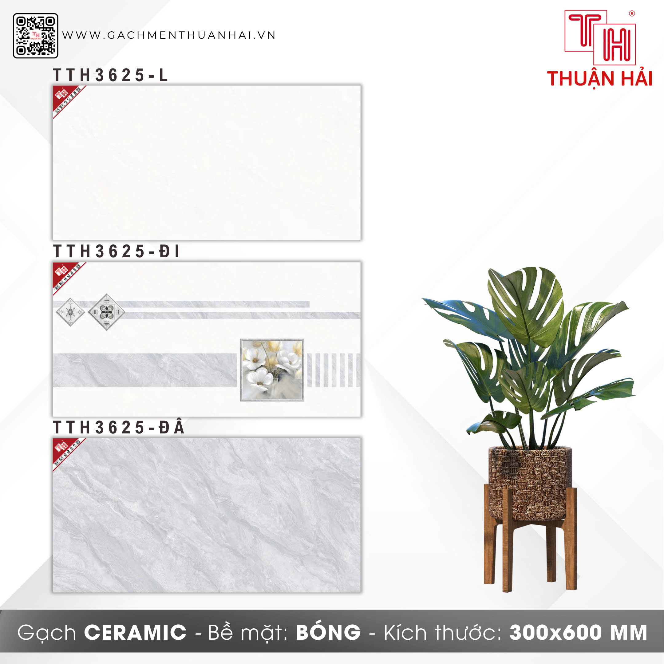 GẠCH ỐP TƯỜNG 30x60 HÀ THANH 3625 L - 3625 ĐI - 3625 ĐÂ