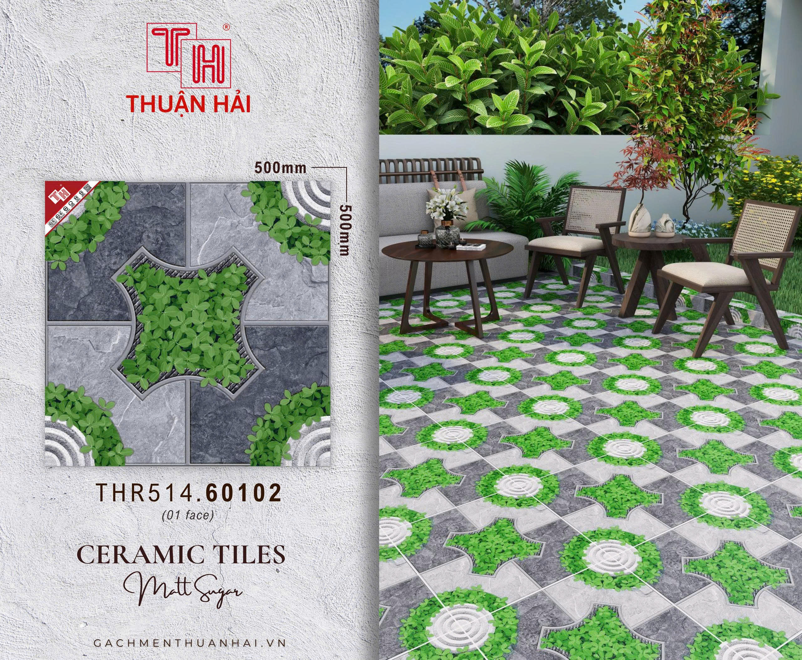 GẠCH SÂN VƯỜN 50x50 PRIME 60102