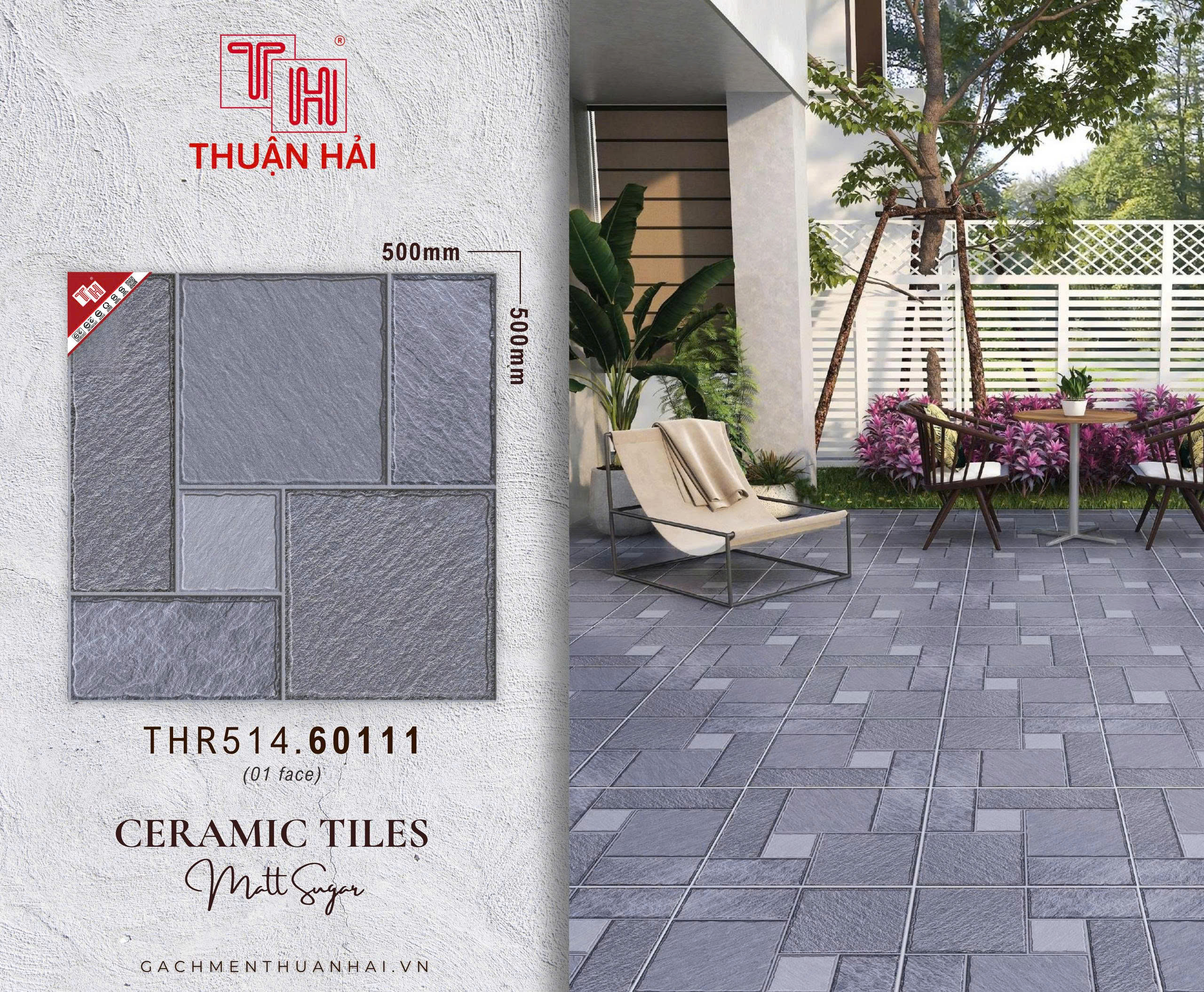GẠCH SÂN VƯỜN 50x50 PRIME 60111