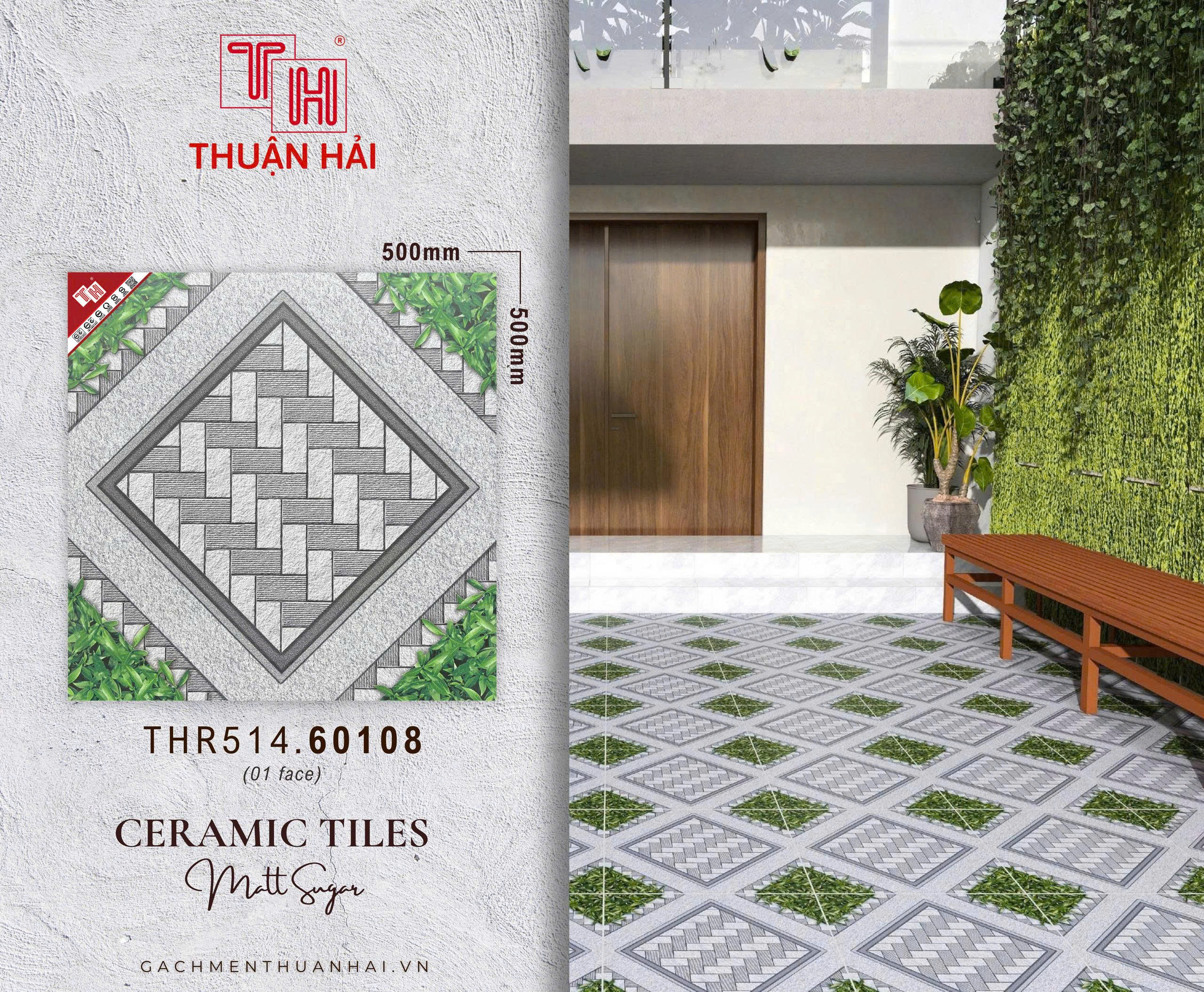 GẠCH SÂN VƯỜN 50x50 PRIME 60108