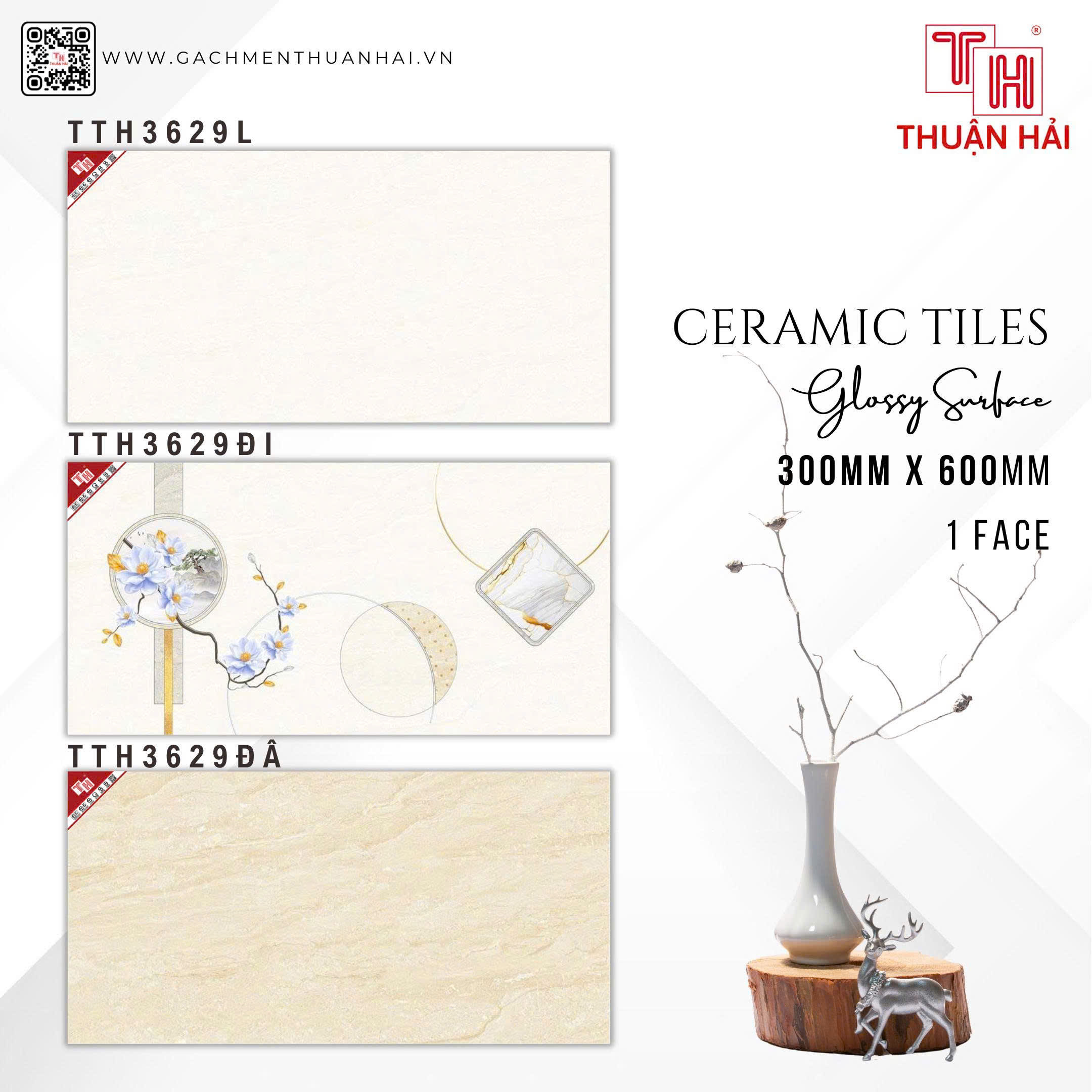 GẠCH ỐP TƯỜNG 30x60 HÀ THANH 3629 L - 3629 ĐI - 3629 ĐÂ