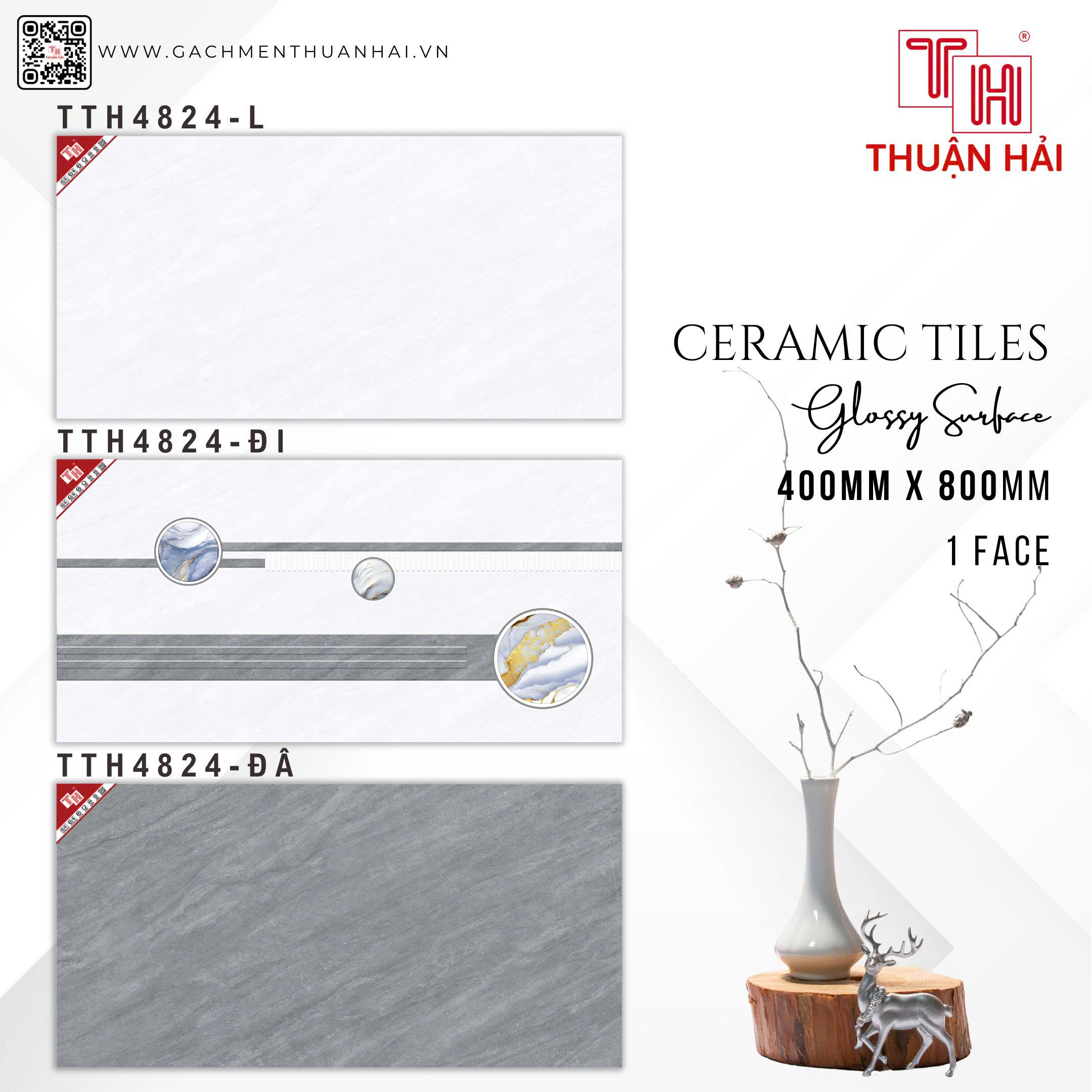 GẠCH ỐP TƯỜNG 40x80 HÀ THANH 4824 L - 4824 ĐI - 4824 ĐÂ